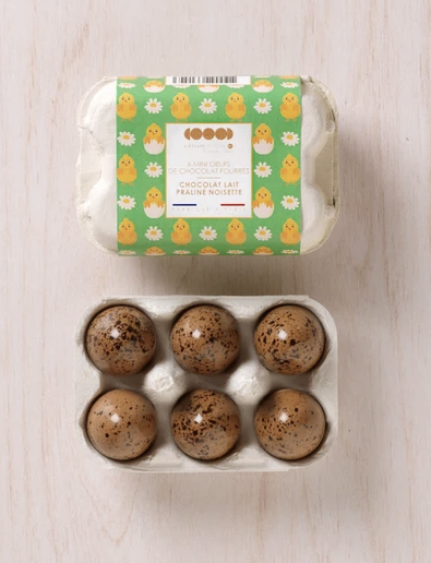 6 Mini Œufs de Chocolat Fourrés (Lait praliné Noisette)