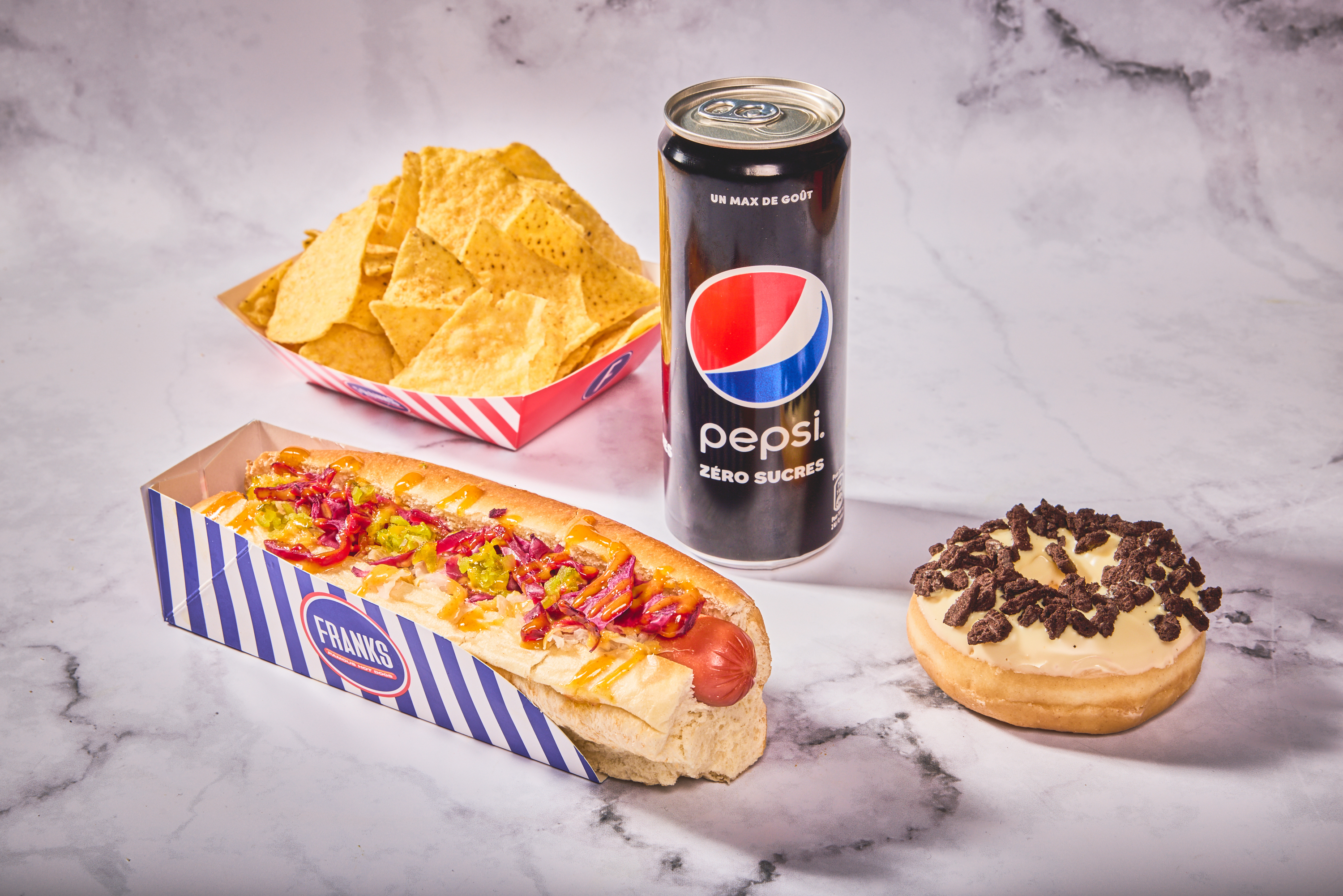 Formule  Franks Dessert (Hot Dog + Boisson + Dessert + Side)