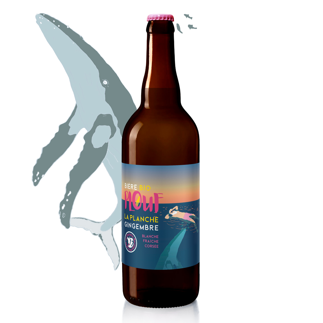 Bière Plouf LA PLANCHE  – BLANCHE GINGEMBRE 4% – BIO