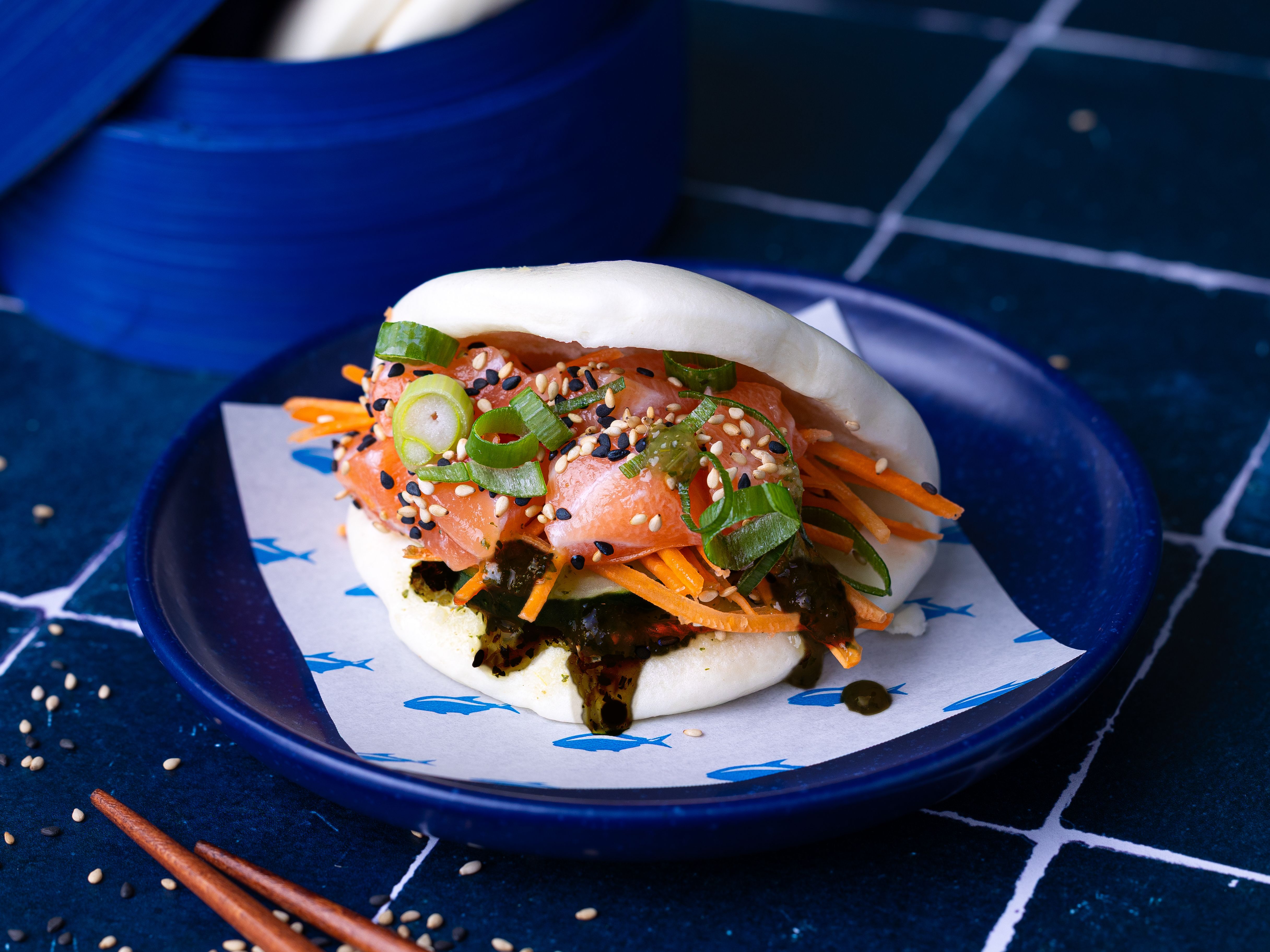 Gua Bao Saumon Teriyaki.