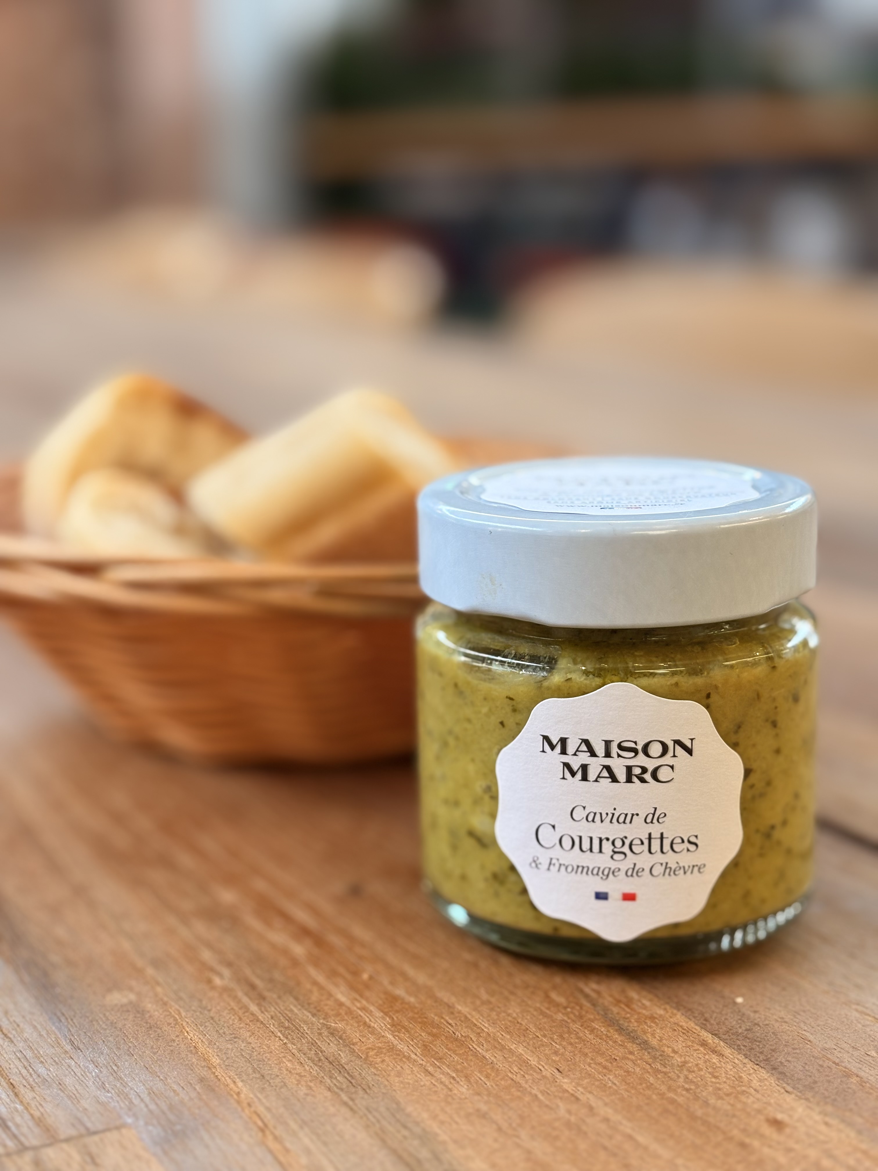Caviar de courgettes et fromage de chèvre
