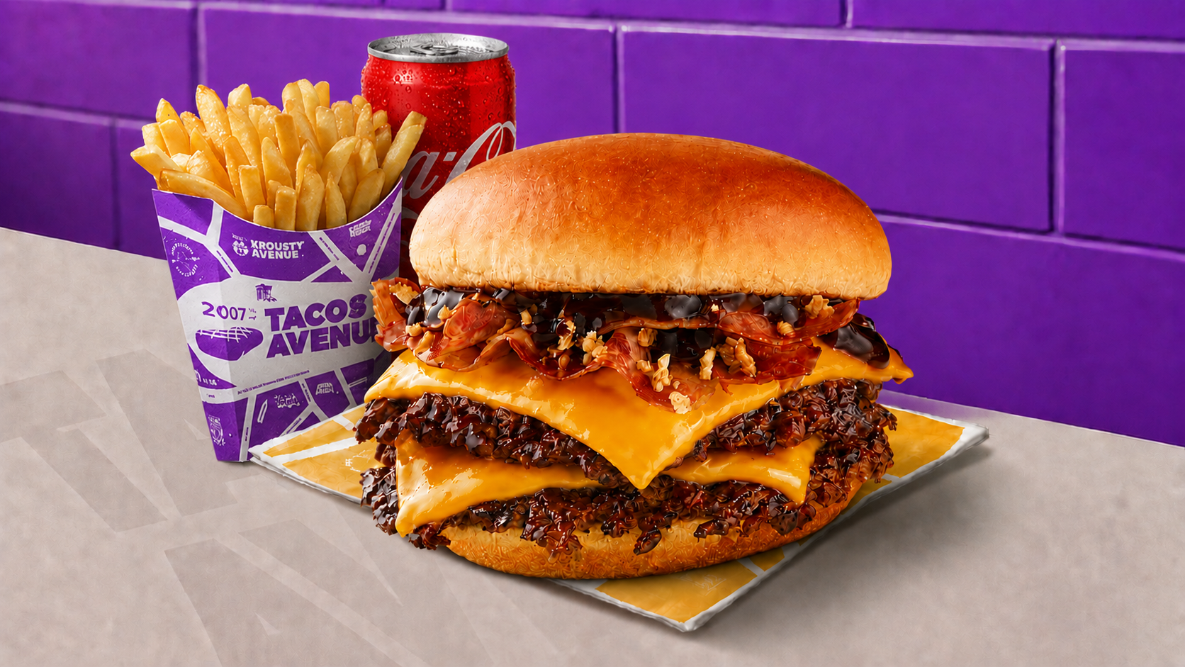 MENU DOUBLE BACON SMASH 🥓🍔🍟🥤