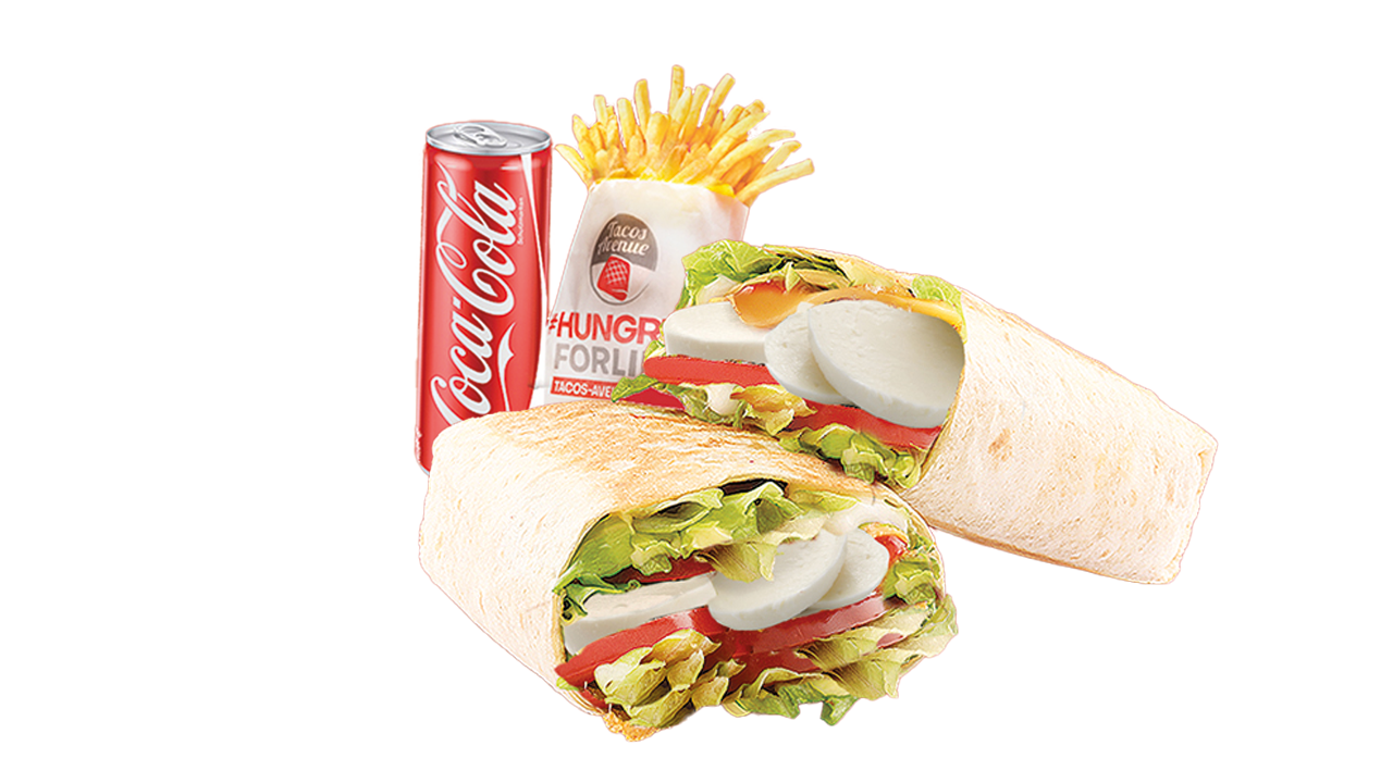 MENU WRAP TENDERS TOMATE-MOZZA 🍟🥤