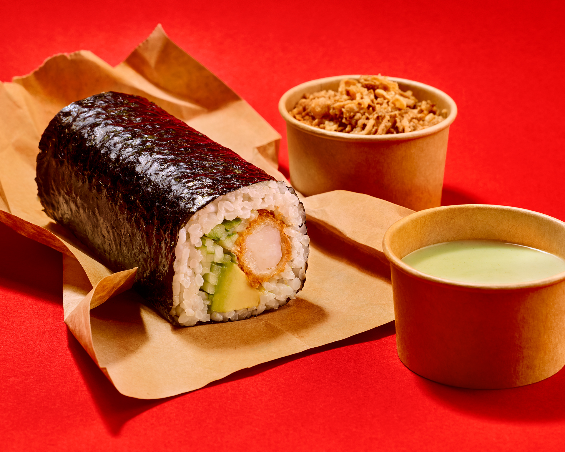 Crunchy maki crevette panko