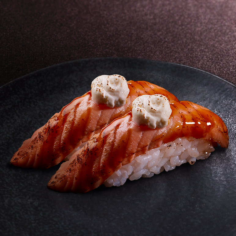 Sushi saumon cheese flambé - 2 pièces
