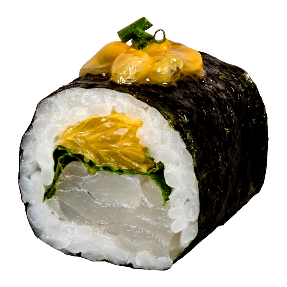 6 pièces.<br />Dorade agrume de saison basilic, ciboulette, maracuya fraîche, ciboulette.