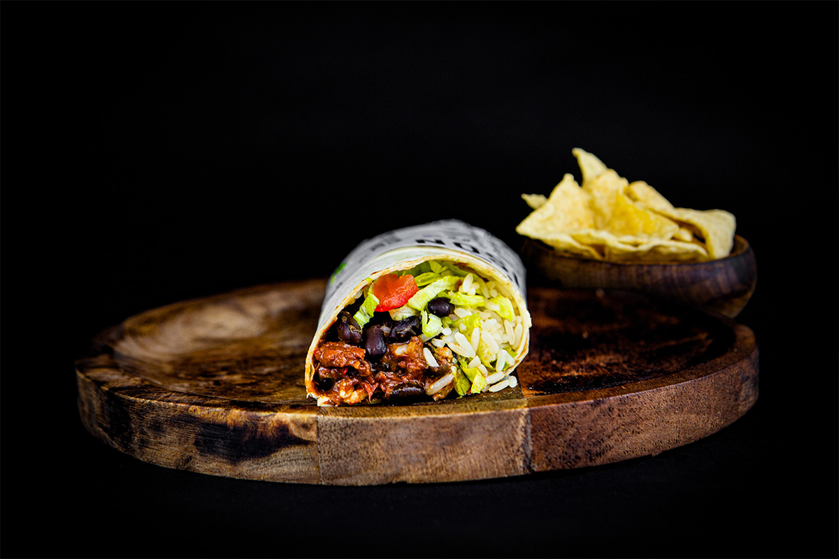 Fajita (Burrito) boeuf chili + sachet de nachos
