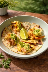 Tacos poulet avocat et ses frites